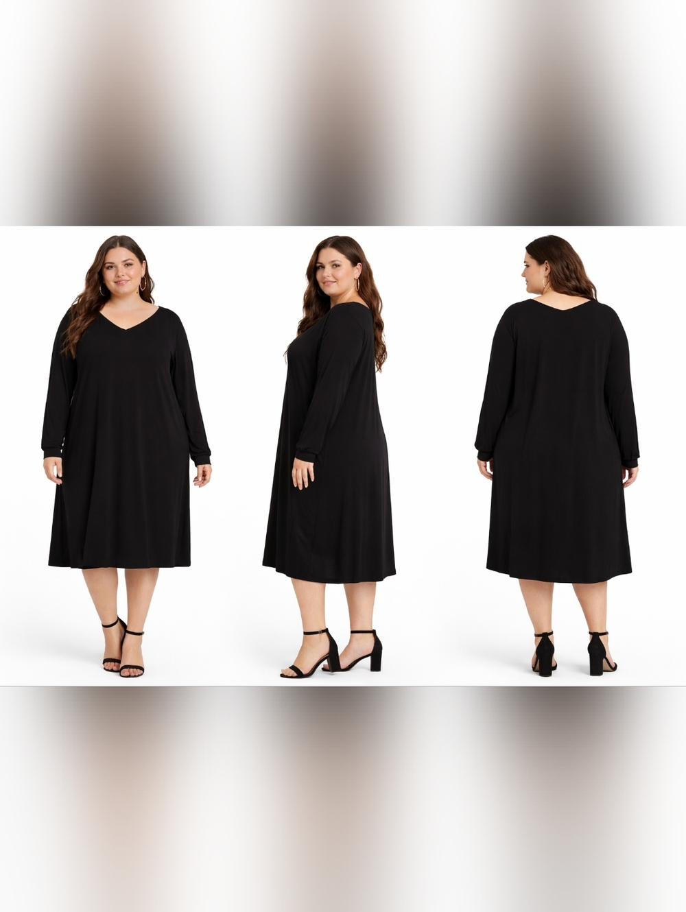 LuLaRoe Ava Black Long Sleeve Dress